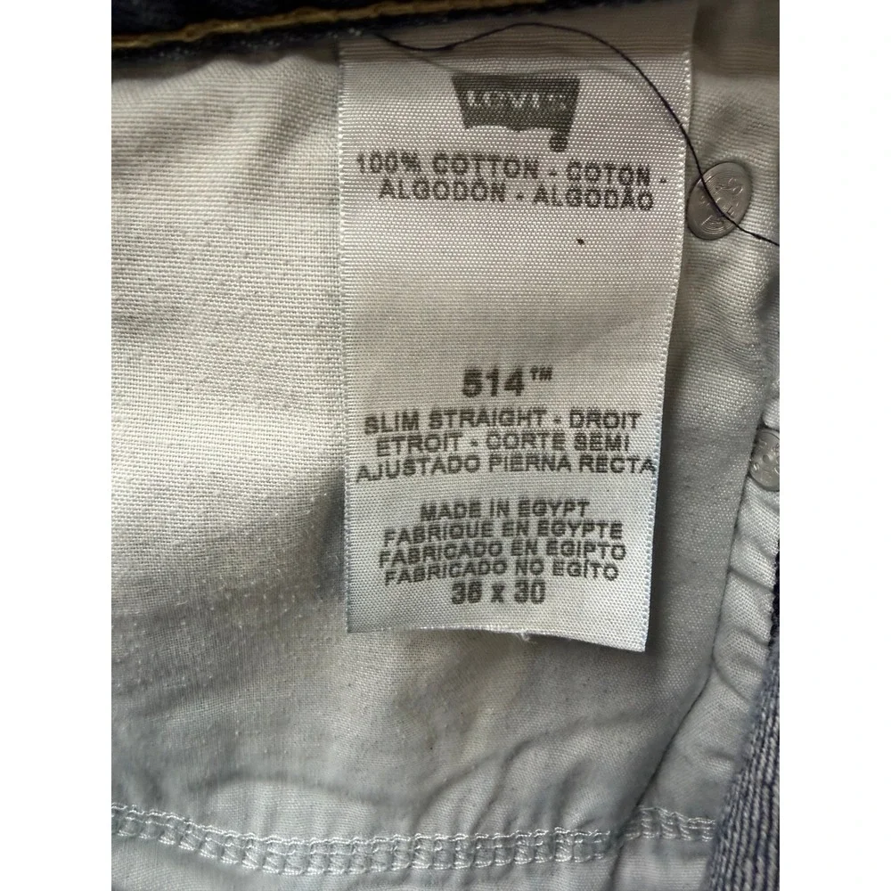 Levi's Vintage 514 Slim Straight Jeans Mens Blue Medium Wash 35x29